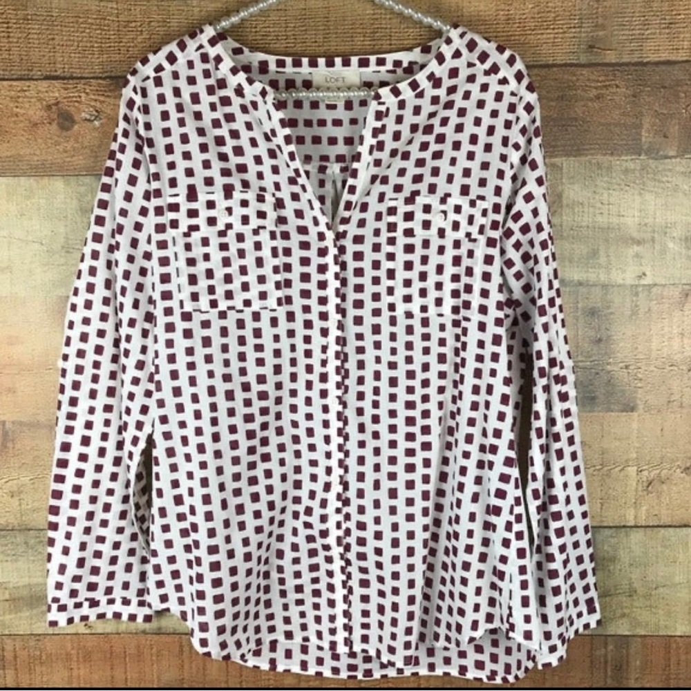 Loft Button Down Cotton Shirt Women’s Top Size Small